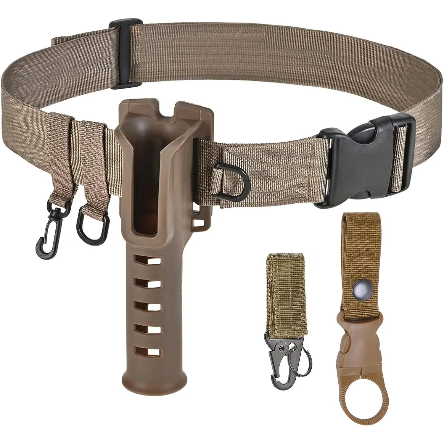 Fishing Wading Belt with Rod Holder Adjustable Wader Waist Belt