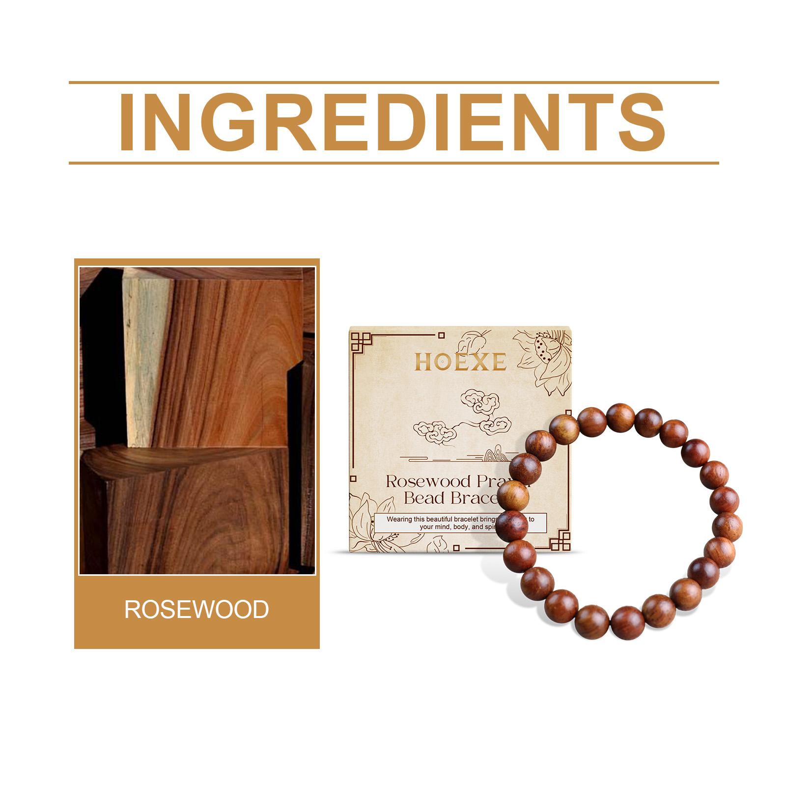 Hoexe Rosewood Bracelet Unisex Daily Life Decorative Rosewood Beaded Bracelet
