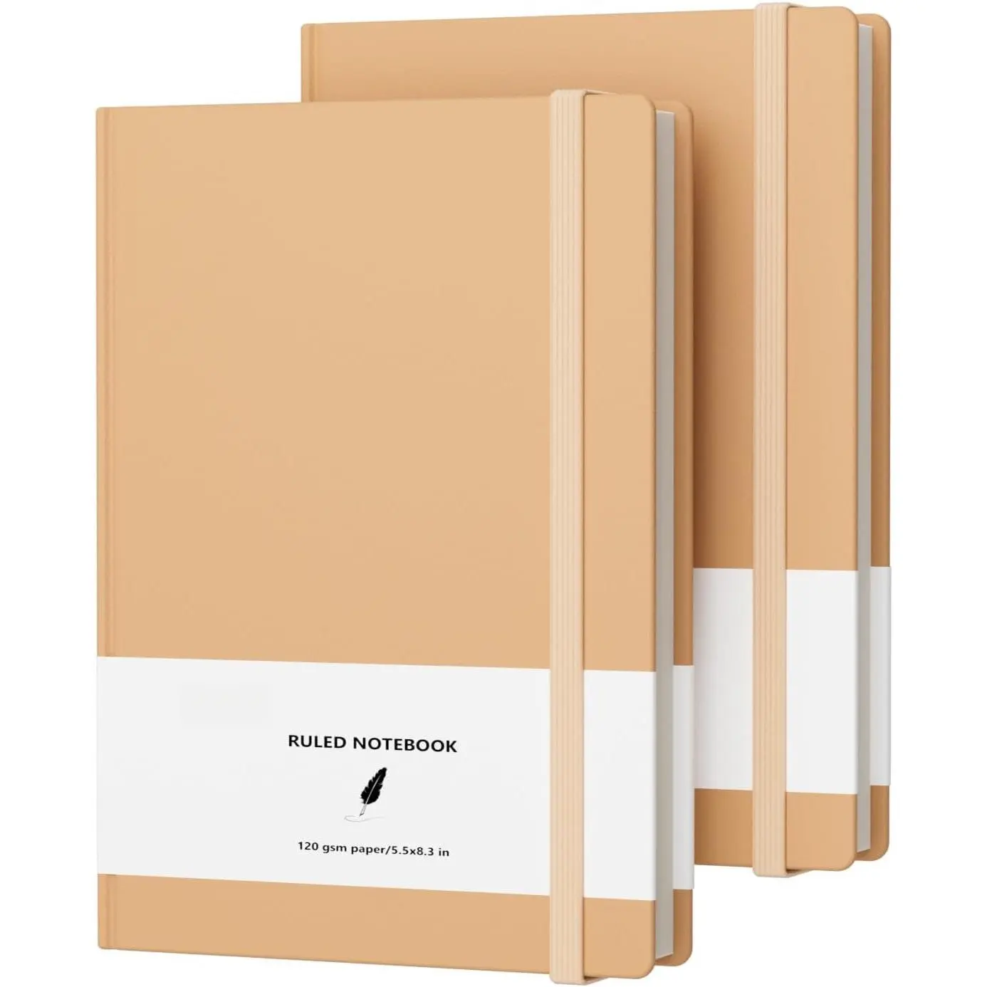 Blank A5 Karft Notebook Journals Bulk, Plain Hardcover Subject Sketchbook Composition Notebooks Planner with Unlined Paper, 2 Pack, 120GSM, 102 Sheets, 5.5x8.3 inch, Travel Journal Set