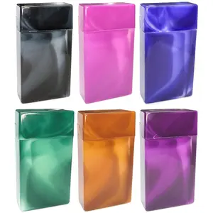 Portable Marbled Cigarette Case Box - Fits 100mm Cigarettes, Pack of 4, Original Version Portable Cigarette Storage Holder