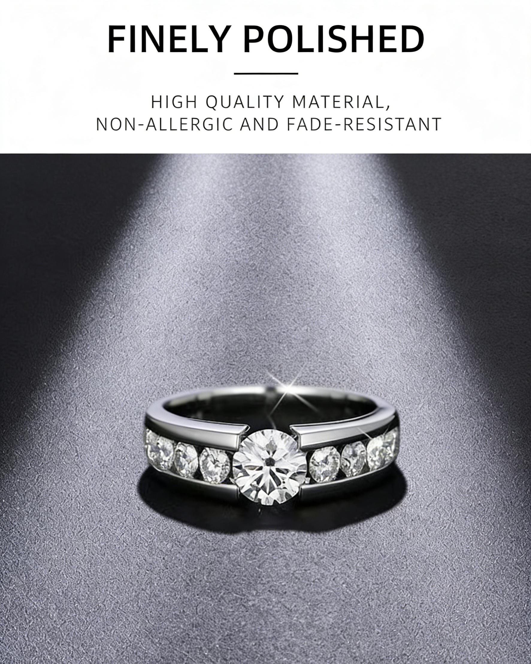 A timeless and classic engagement ring |     A striking main stone paired with side stones, creating the perfect proposal and commitment.