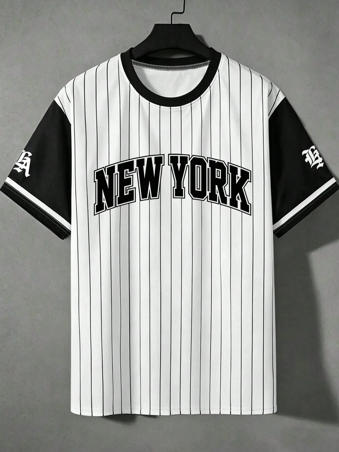 Men's Summer Striped Baseball T-Shirt | Athletic Fit Short Sleeve Crew Neck Tee | American Vintage Street Style Sportswear for Daily Wear