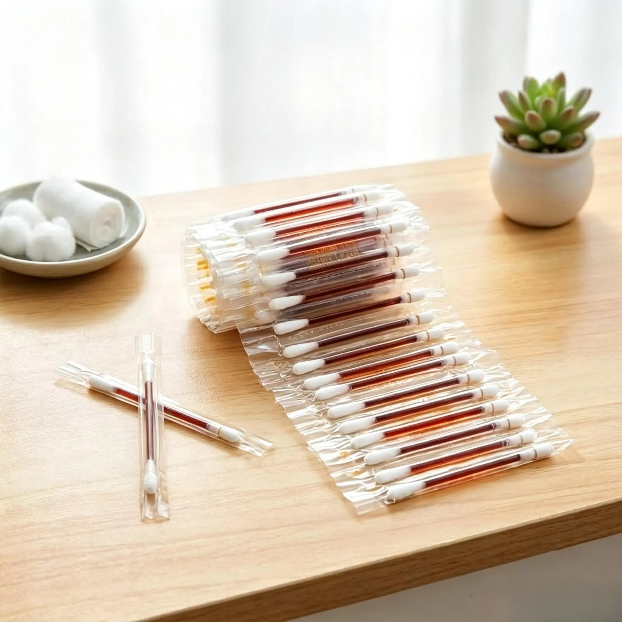 50 PCS Iodine Swabs, Individually Wrapped Compact Cotton Applicators for Travel and First Aid Wound Care