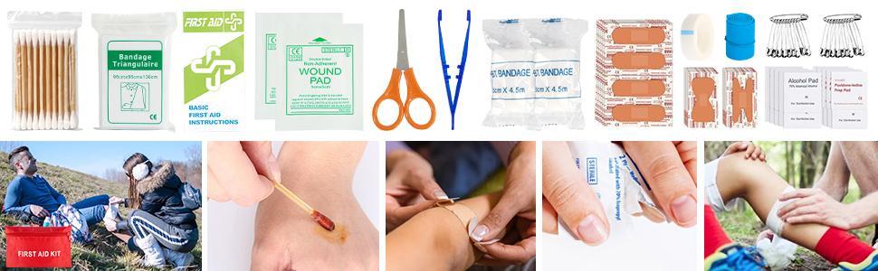 Kits,222 PCS Emergency Gear First Aid Kits with Molle System Compatible Bag Outdoor Camping Gear Emergency Kits for Hunting,Hiking,Fishing, Gifts for Men Women