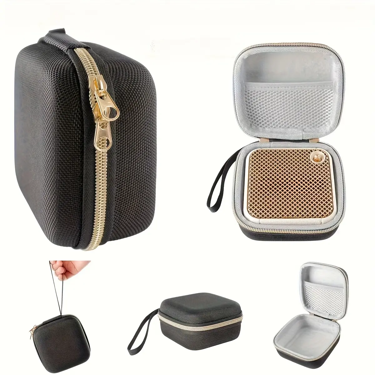 Hard EVA Protective Case for Marshall Wellen Portable Wireless Speaker - Durable Waterproof Travel Storage Bag with Shockproof Bubble Padding, Mesh Pocket, Hand Strap - Multifunctional Storage Accessory