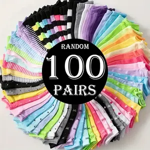 Women's Colorful Cotton Ankle Socks, 20/60/100 Pairs Pack, Comfy & Breathable, Casual for All Seasons