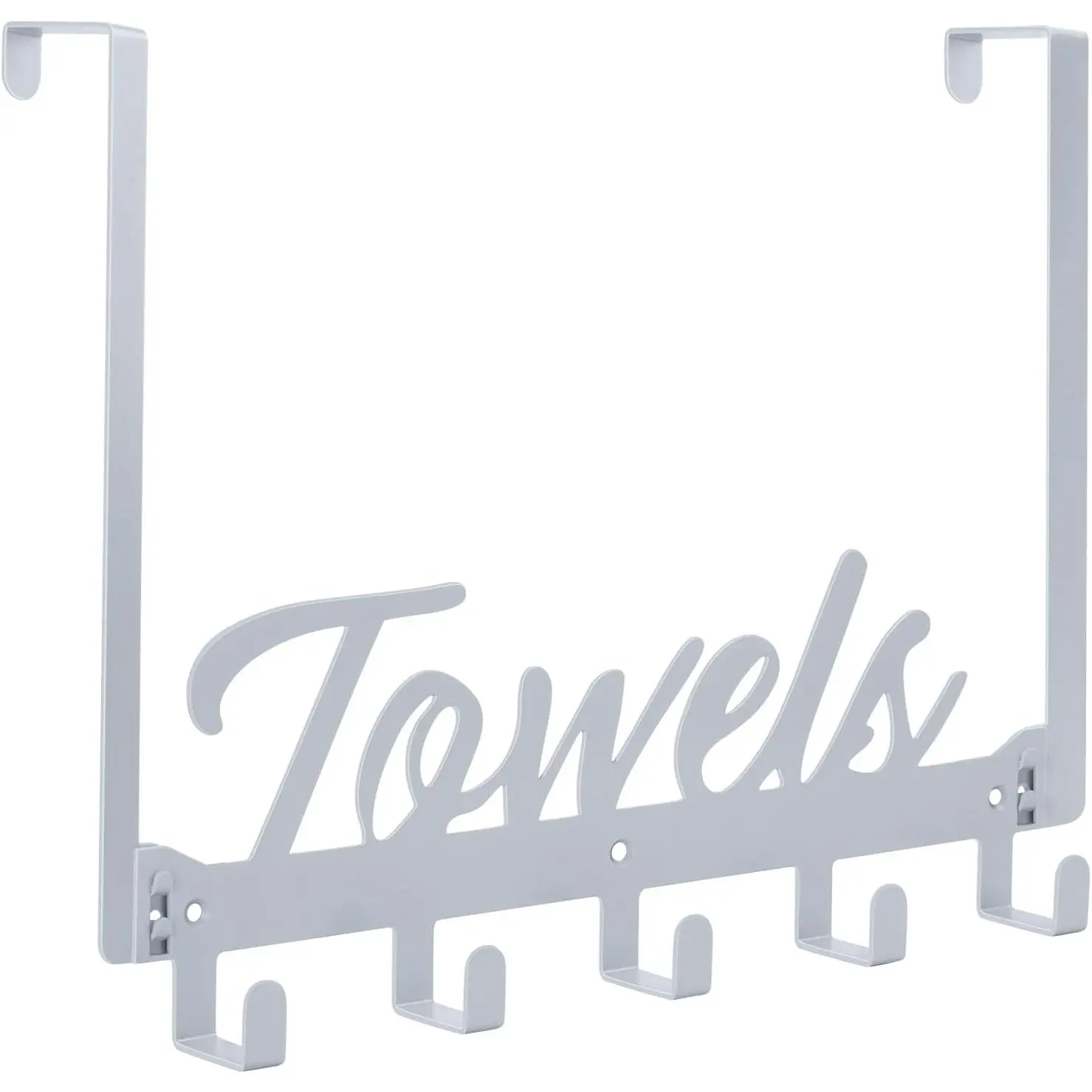 Over The Door Hooks, Towel Rack for Bathroom & Bedroom, Heavy Duty Over Door Towel Hanger with 5 Coat Hooks,