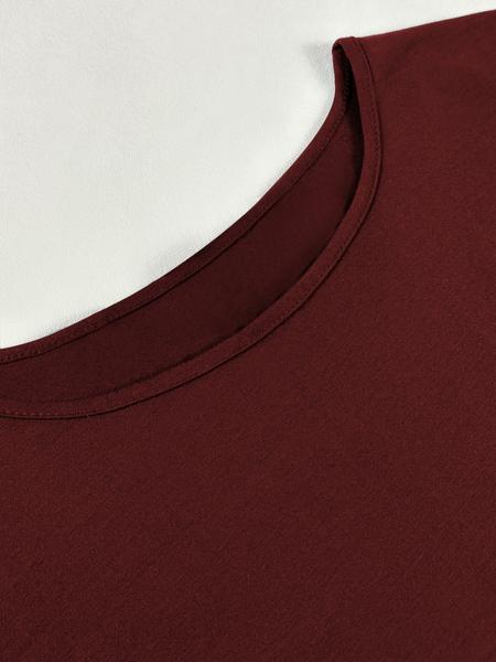 Women's Round Neck Stretchy Casual Long Plus Size Dress, Perfect for Bridesmaids, Vintage Style Wedding & Party Wear, Comfortable Fabric