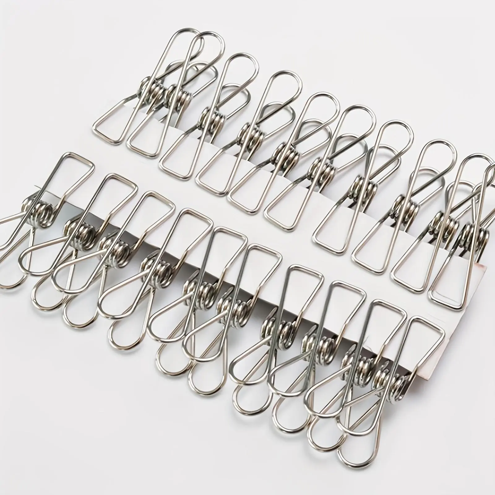 [Stainless Steel Clothes Pins For Laundry] 20pcs Stainless Steel Clothes Pins, Durable Clothes Pegs, Multi-Purpose Metal Wire Utility Clips For Laundry Home Kitchen Outdoor Travel Office