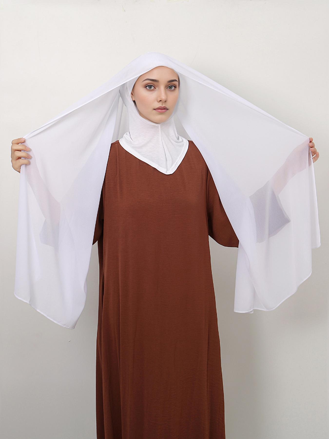 Women's Solid Color Khimar, Elegant Fashionable Hijab for Daily Wear, Casual Versatile Hijab for Women