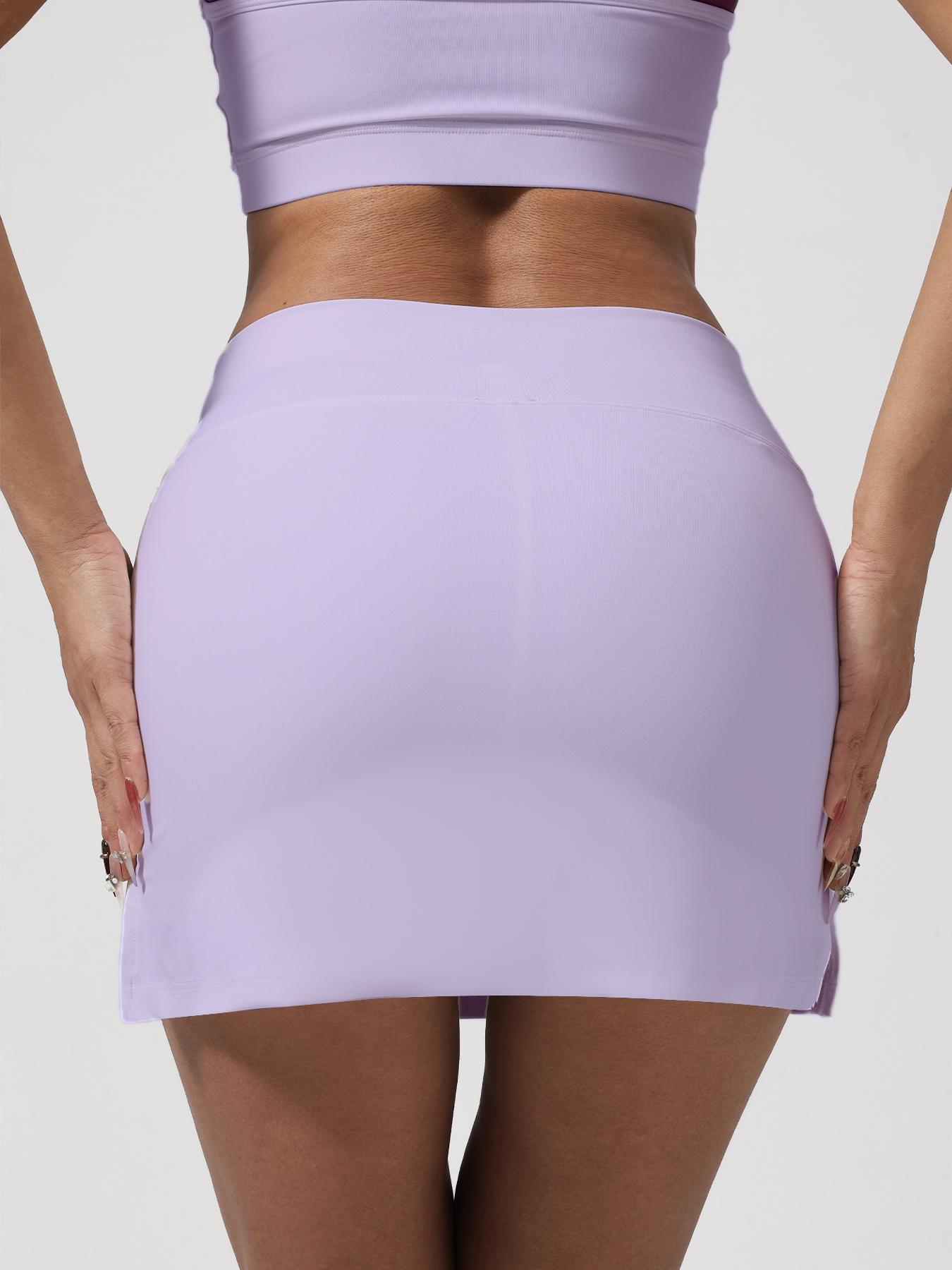 Women's Solid Color Sports Skort, Casual Comfy Breathable Skort, Ladies Sportswear for Yoga Gym Workout, Casual Sporty Skorts