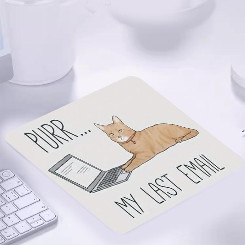 Cute Cat Pattern Mouse Pad, 1 Count Rectangle Gaming Mouse Pad with Non-Slip Rubber Base, Office Desk Keyboard Mat for Home Office Desk, Non Slip Mousepad, Desk Accessories, Computer Mouse Pad, Mouse Pad for Laptop, Mouse Pads for Desk