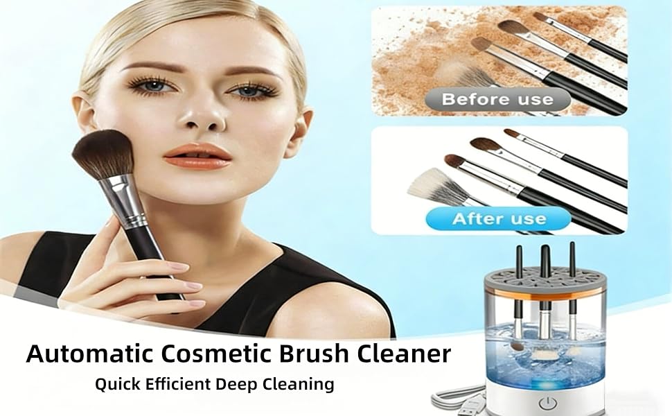 Makeup Brush Cleaner,Automatic Makeup Brush Cleaner machine,Automatic Cosmetic Brush Cleaner for All Brush Sizes