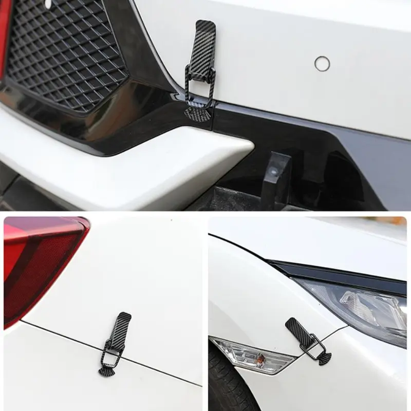 Car Bumper Gap Hook Lock Clips, No-Drilling Universal Front and Rear Pole Fixing Bumper Retainer Clip Kit Accessories with Easy Installation Durable Design Car Accessory