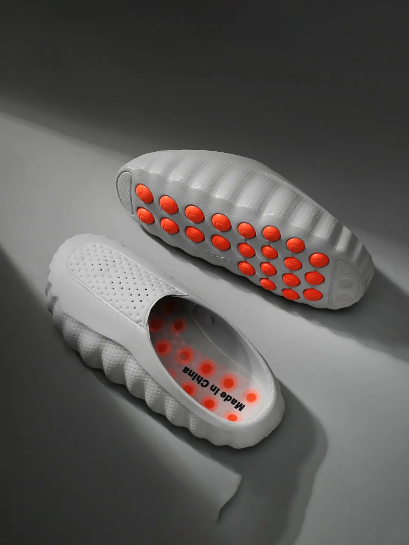 Men Breathable Hollow Mule Slippers, Massage Dot Non-slip Sole EVA Slip-on Indoor House Shoes