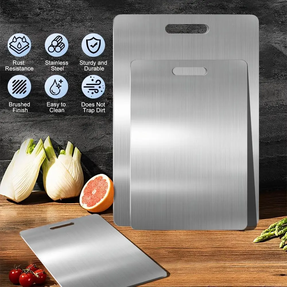 3Pcs Stainless Steel Chopping Board, Non-slip Kitchen Chopping Board, Kitchen Cutting Board, Kitchen Accessories, Household Kitchen Gadgets#DealsForYouDays