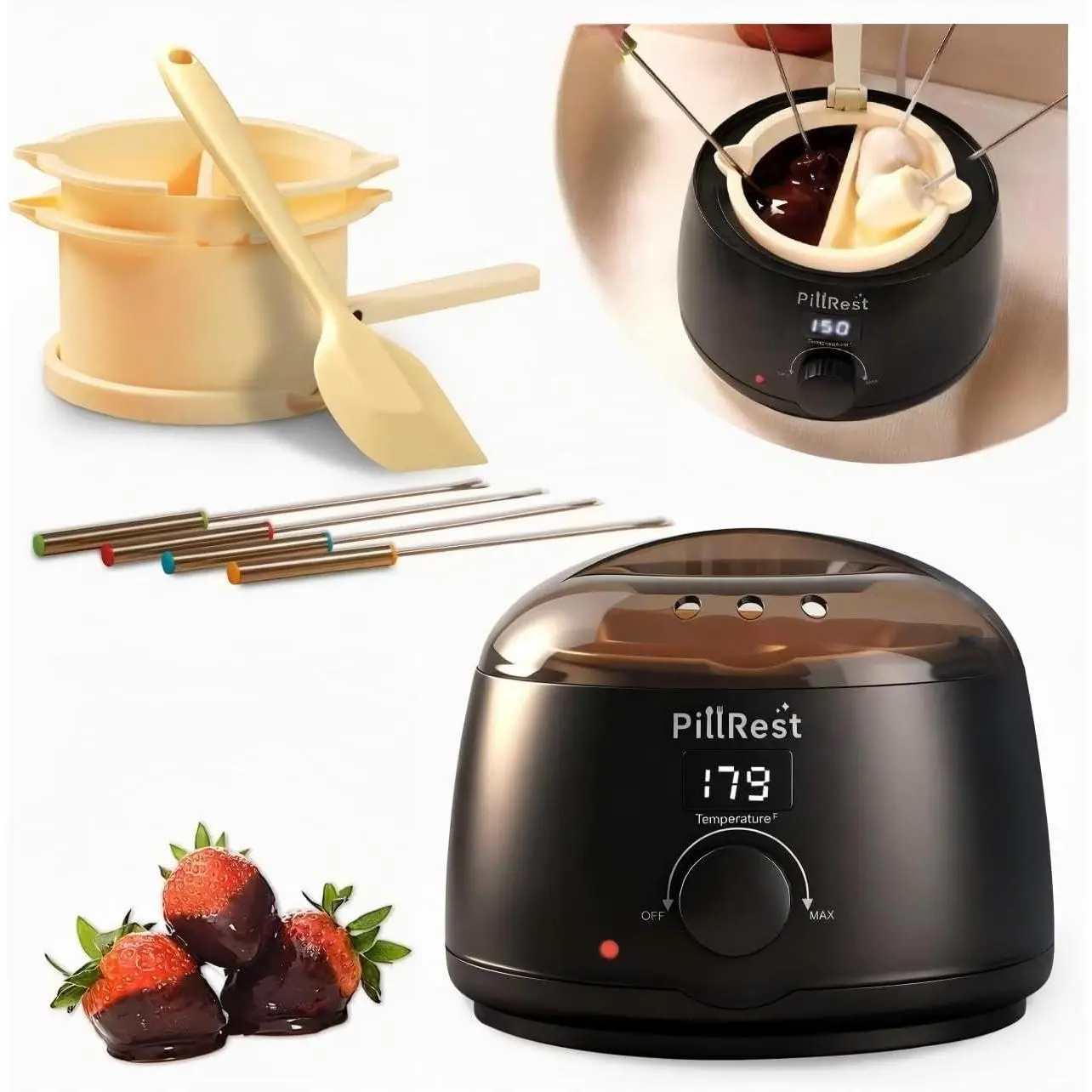 Electric Chocolate Melting Pot Fondue Set for Candy Melts & Cake Pops