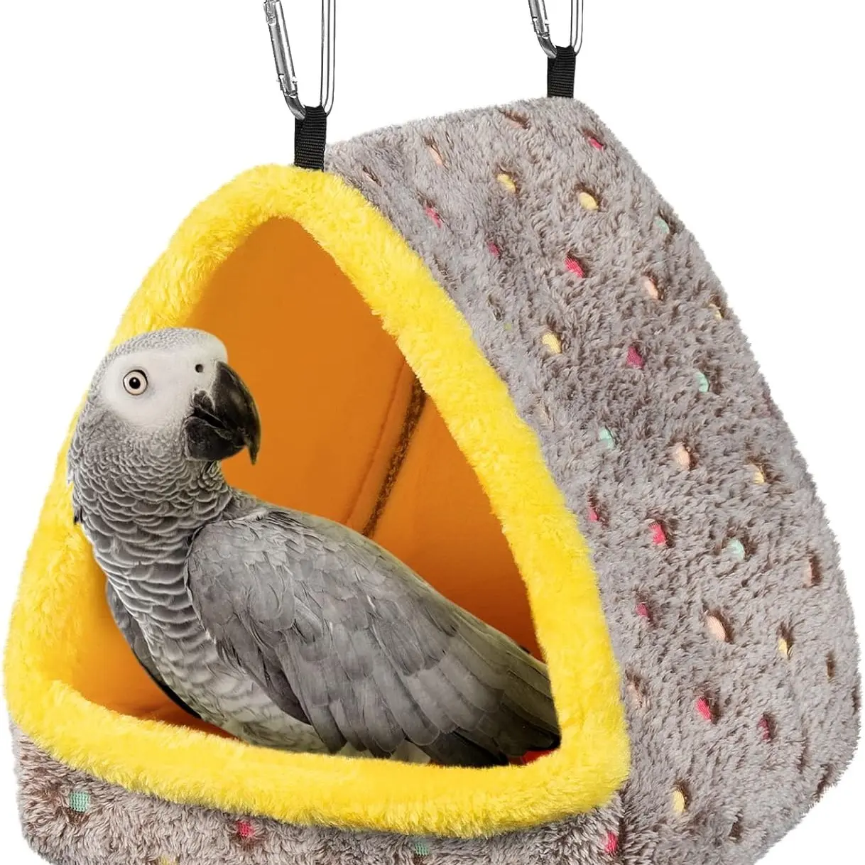 Large Winter Warm Bird Nest House, Comfortable Bird Bed for Cage with Mat, Hanging Hammock Shed Hideaway Hut Gift for Macaws African Grey
