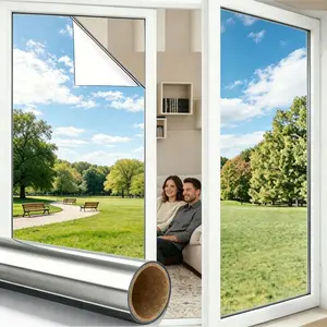 1Roll Extra-Long Mirror Window Film, Privacy Decorative Window Film - Blocks UV, Heat, and Glare, Provides Privacy, Thermal Insulation, for Home, Office, RV, and Camping - Electrostatic Adsorption, Easy to Install, Removable, Home Deco
