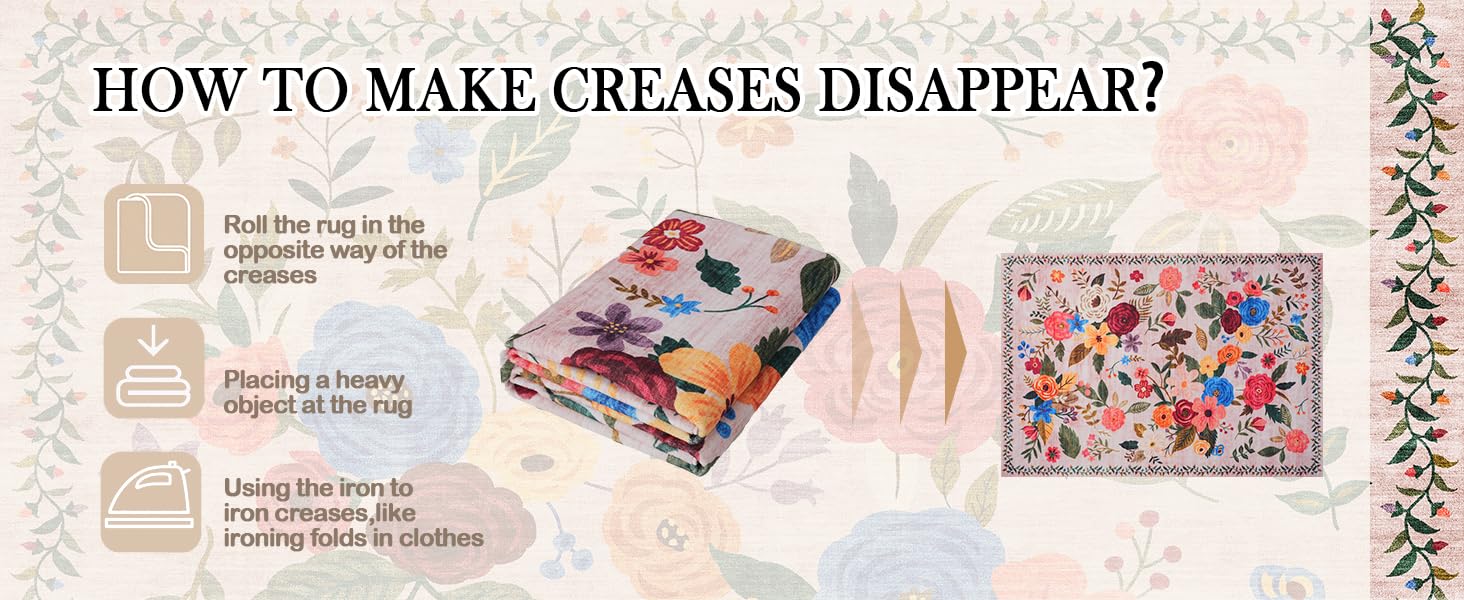 Pink Area Rug 4x6 Rug Washable Boho Rugs Non Slip Low Pile Floral Small Carpet for Bedroom, Bedside, Kids Room, Office, Dining Room(Light Pink, 4 x 6)