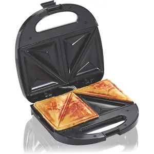 Electric Sealed Sandwich Maker Grill with PFAS-Free Nonstick Plates, Makes Stuffed French Toast, Omelets, Compact & Easy to Store, Black (25430G)