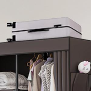 Portable Closet Organizer - Foldable Wardrobe with Zippered Dust Cover, Non-Woven Fabric Clothes Storage for Bedroom/Dorm/Apartment, 34'' Space Saving Metal Frame (Easy Assembly)