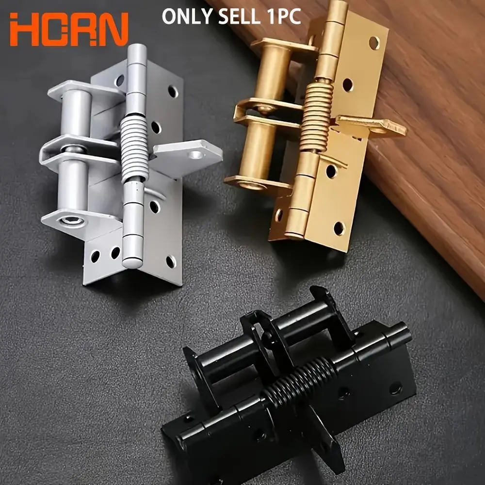 Automatic Door Hinge Set, Includes 8 Screws, Supports 90-Degree Positioning, Soft Close Mechanism, No Slamming Sound, Single Pack, Self Closing Door Hinges