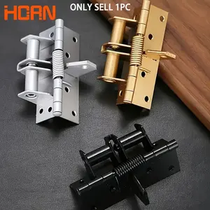 Automatic Door Hinge Set, Includes 8 Screws, Supports 90-Degree Positioning, Soft Close Mechanism, No Slamming Sound, Single Pack, Self Closing Door Hinges