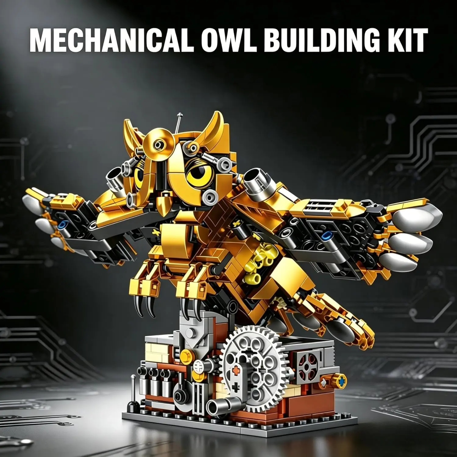 Mechanical Owl Building Blocks Toys Sets Magic Bird Animal Assembly Technic Model Home or Office Decor, STEM Creator Bricks Gift For Birthday Christmas