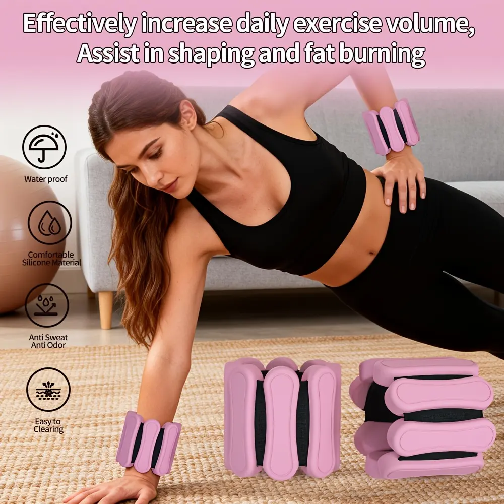 New Adjustable Wrist Weights for Women and Men, 2 Lb Ankle Weights, for Home Gym Workouts, Walking, Running, Travel, Pilates, Yoga, Sports, Bar, and Strength Training. 1 Pair (2 Lbs)