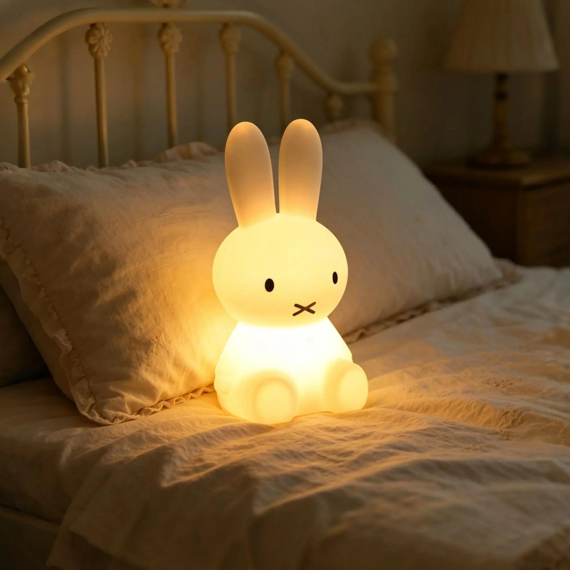 Hot New 28cm Ins Nordic Style Miffy Kawaii Colorful Remote-Controlled Bedroom Ambient Light Cartoon Night Light Cute Gift Toy
