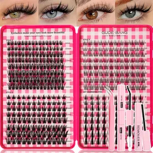 Natural Look Single Cluster False Lashes, D Curl Volume DIY Extension, Mixed Length, Non-Toxic, Dense Style, Enhances Fit and Density