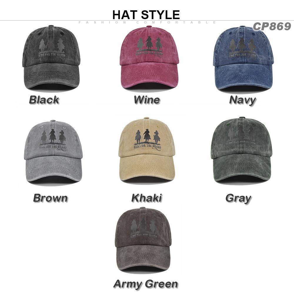 Cross-border European and American Y-print baseball cap, YELLOWSTONE embroidered duckbill cap, washed and distressed curved brim Yellowstone cap