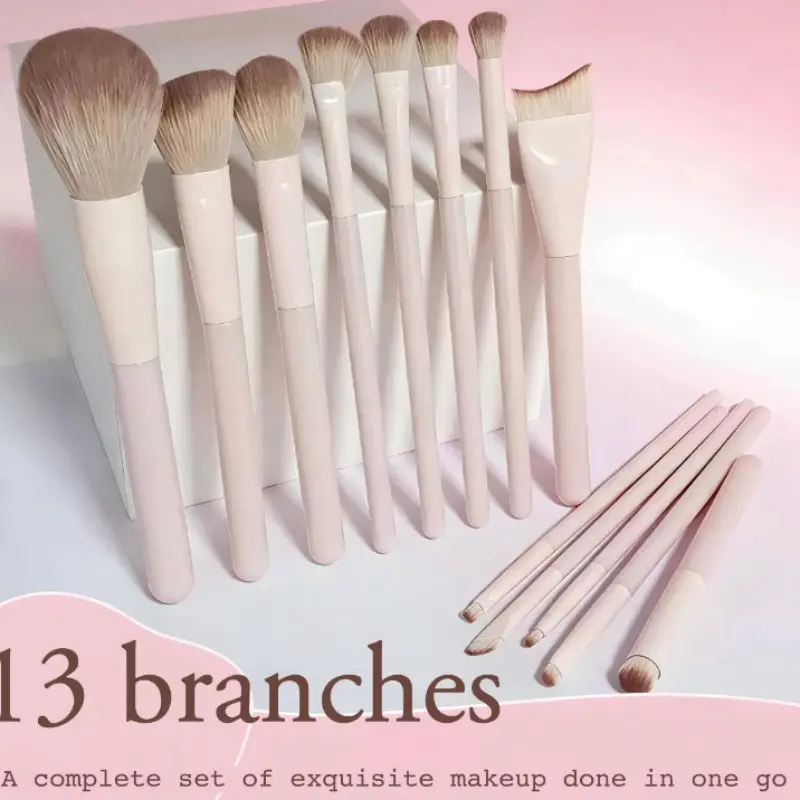 Makeup Brush Set, 13-Piece Kit, Eyeshadow/face Lines/powder/bronzer Brushes, Essential Beauty Tools, Ideal for Beginners and Professionals, Cosmetic Brush Set