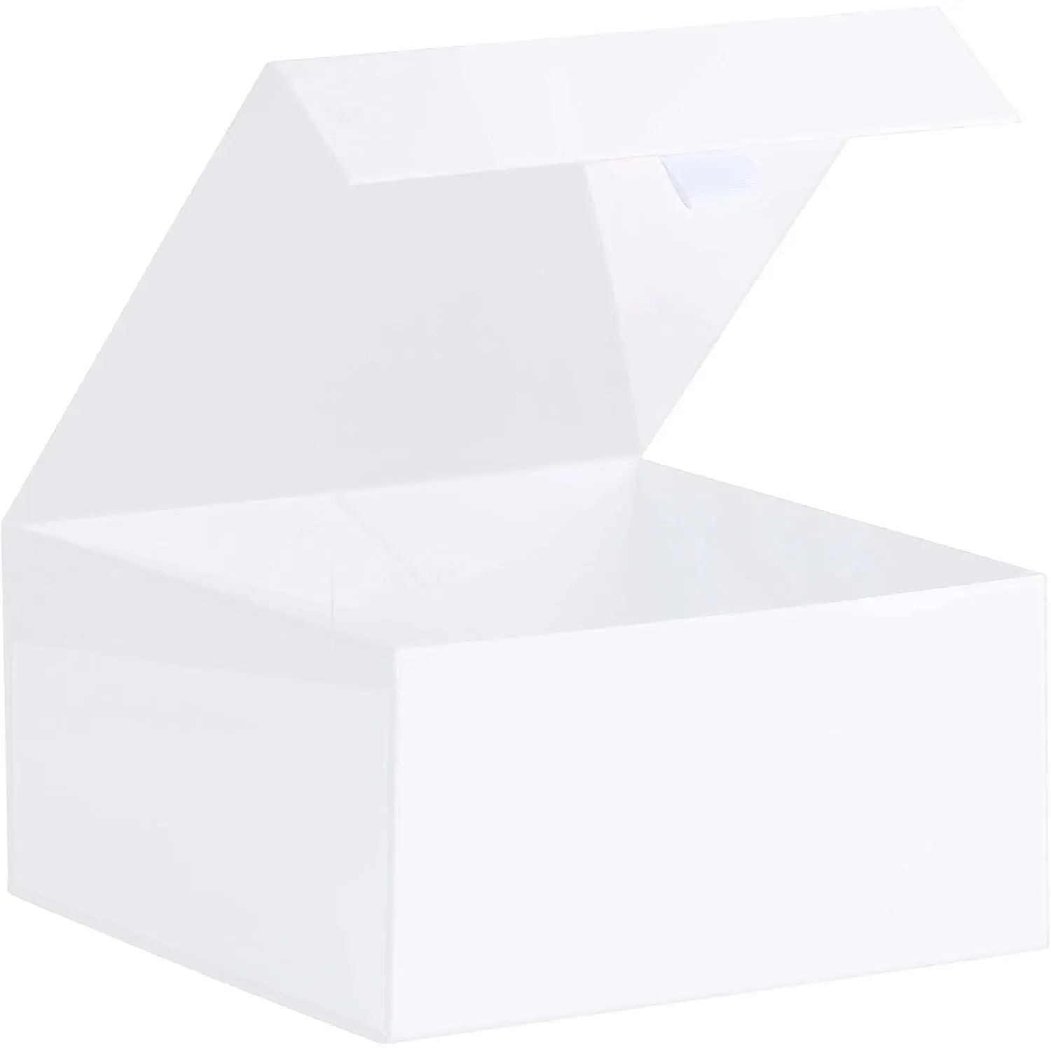 1 Pack White Hard  Box With  Closure Lid 8"x8"x4" Suare Favor Boxes With White Glossy Finish (1 BOX)