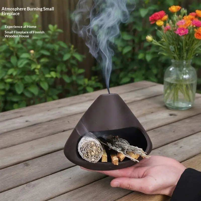 Dark Clay Incense Holder Smudge Cauldron Burner for Sage Palo Santo Sticks Ritual Home Fragrance