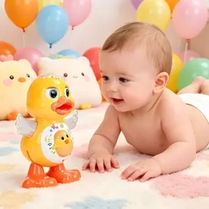 Electric Dancing Duck Toy, Interactive Walking Duck with Flashing LED Lights and Fun Sounds, Early Learning Toy for Kids Aged 2+ Years