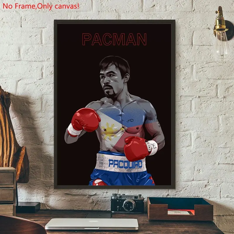 1 piece/set frameless canvas painting print poster, Classic realistic Boxing Sports star art, Manny Pacquiao Boxing Portrait, a perfect gift for mixed martial arts loves, ideal gift for bedroom, living room, dorm hallway, kitchen,s mural, wall decoration