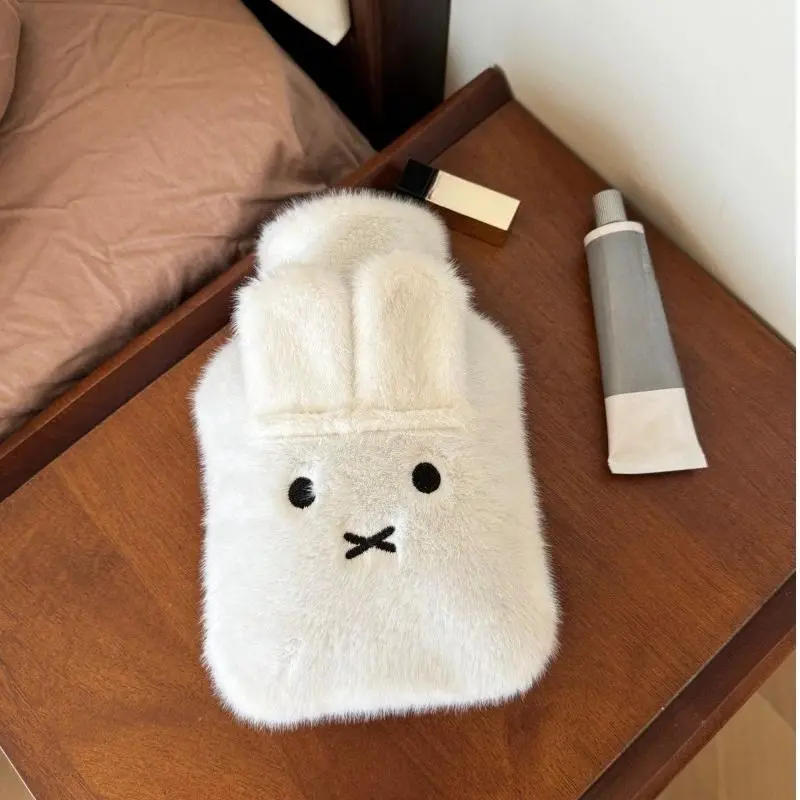 Miffy Bunny Fluffy Plush Hot Water Bottle Cover Winter Hand Warmer & Heating Pad for Bed/Sofa Anti-Scald Explosion-Proof Design