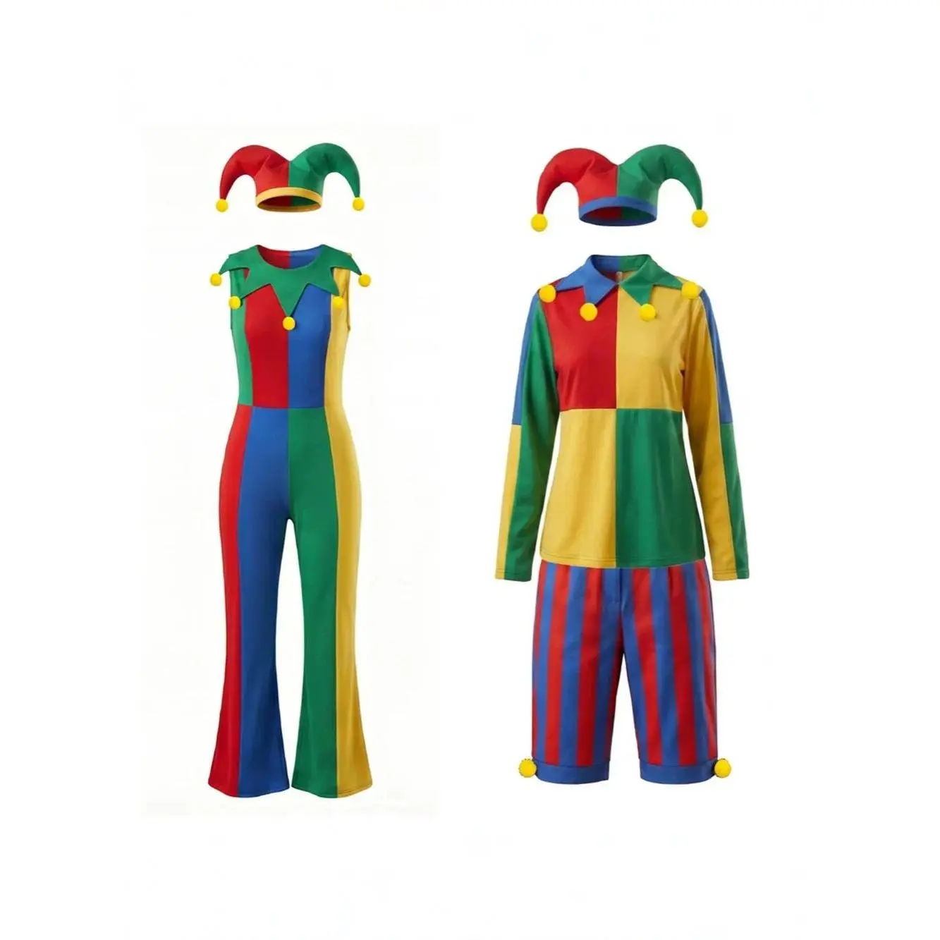 Clown Cosplay Costume Horror Movie Character Outfit for Men & Women, Bloody Halloween Party & Stage Performance Suit