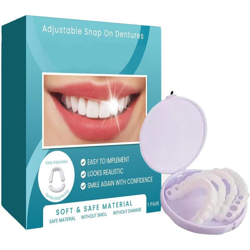 Veenora Clip on Veneers, Minceetbien Dentures, Snap On Veneers Silicone Kit for Both Upper and Lower, Silicone Reline Denture Set (2Set)