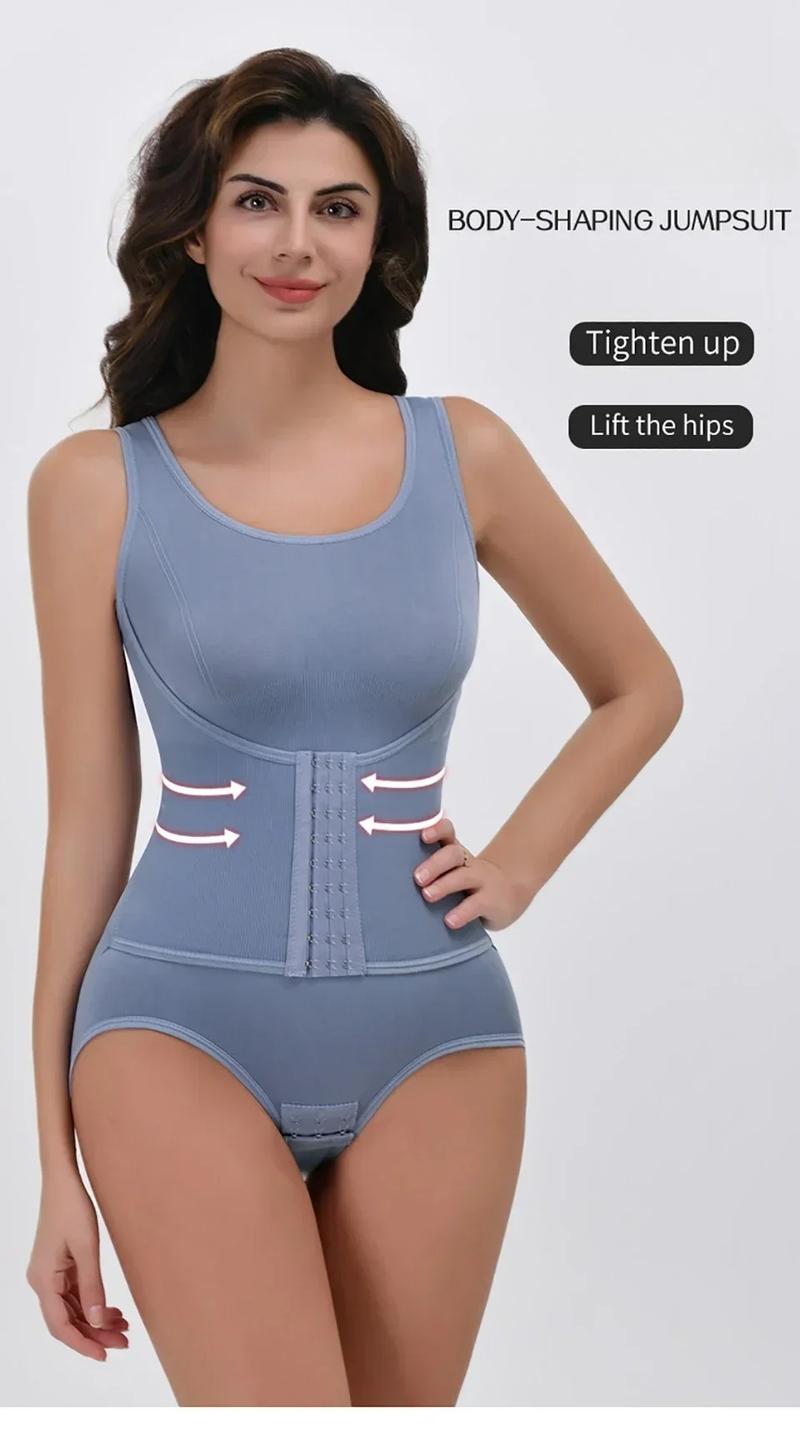 Women Zipper Bodysuit Shapewear For Daily Wear And Posture Support, Integrated Belt Body Shaper Top With Tummy Control, Waist Support, Firm Compression