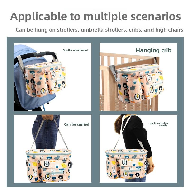 Convenient Stroller Storage Bag |   Perfect Mommy Caddy for Diapers & Baby Stuff