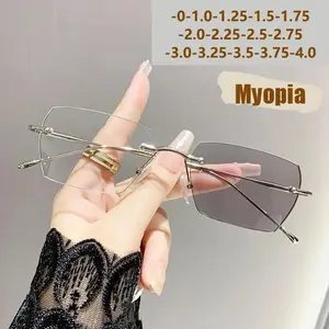 Color-changing Photochromic Nearsighted Glasses Without Frames, Stylish And Elegant For Men.9910