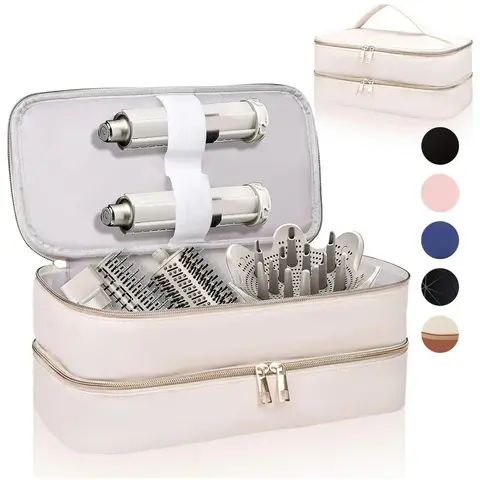 Portable Travel Case for Hair Dryer, Durable Hair Diffuser & Styling Tools, Fashionable Double Layer Storage Space for Hair Accessories, Ideal Organizer for Revlon Styler