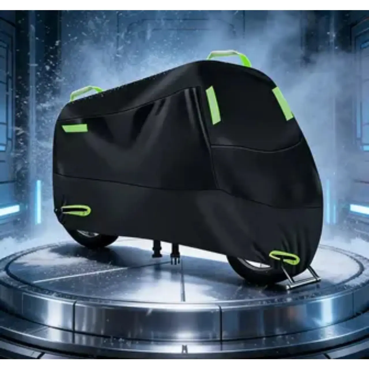 Motorcycle Cover, Rainproof Sunscreen Dustproof, 210D Stripe, Thickened, Waterproof Motorcycle Cover, 2.8m Indoor Use