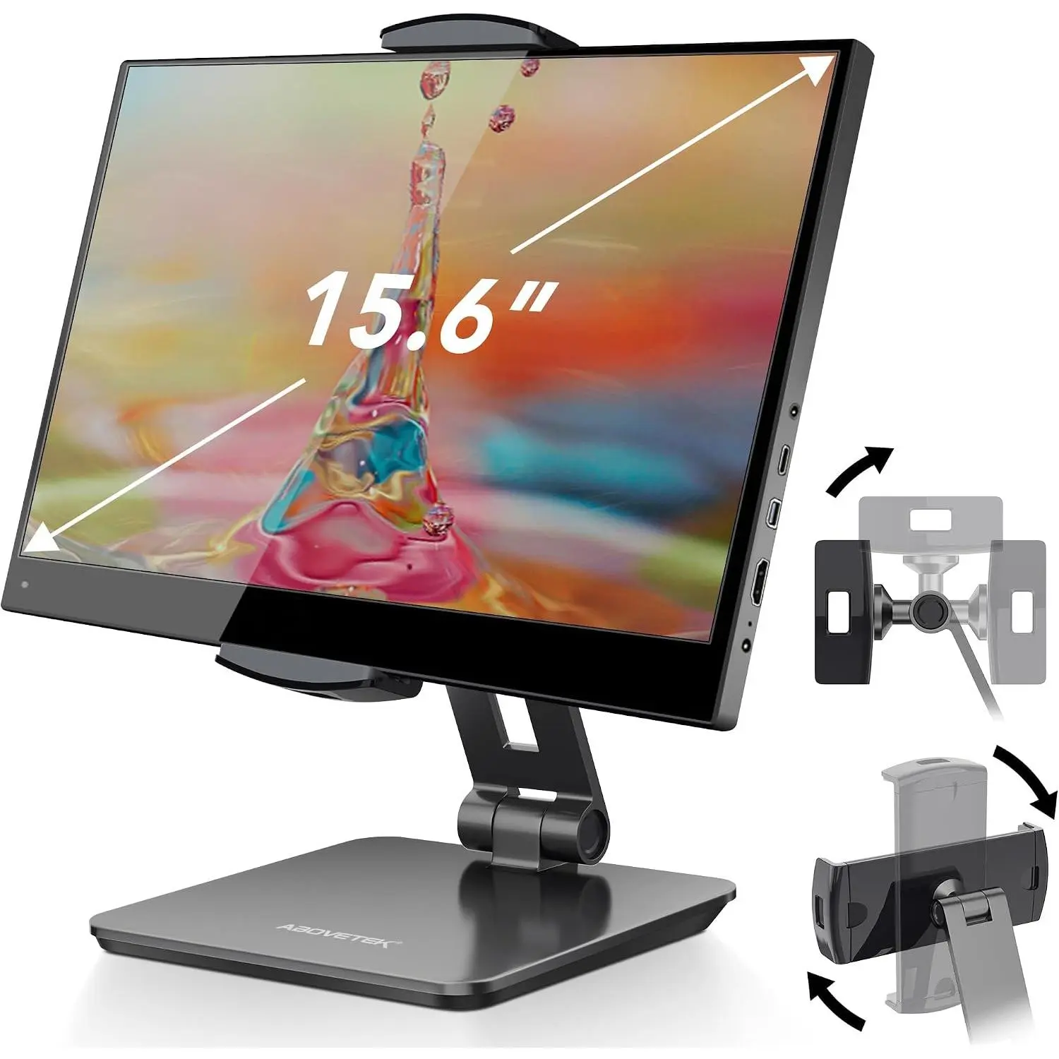 Business Kiosk  Tablet iPad Stand, 360° Swivel Tablet & Phone Holders for Any 4"-15.6" Display Tablets/Cell Phones/Portable , Sturdy for Store POS Office (Grey)