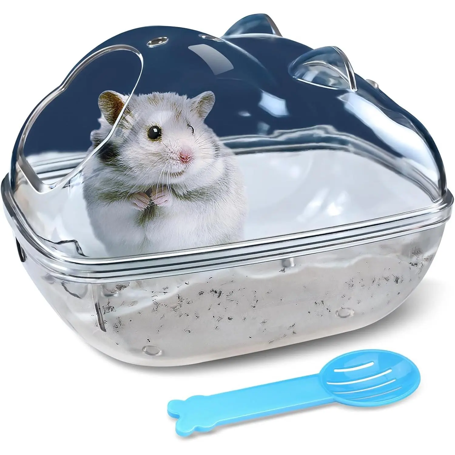 Hamster Bathtub,Hamster Bathroom,Small  Habitat Décor,Sand Bath Container Transparent Beds,Hamster Bed,Ice Bathtub,Sleep Pad Nest,Sand Bath Box for Small   Cage Accessories(S)