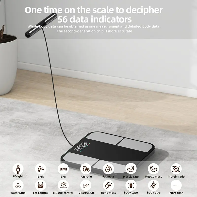 Eight Electrode Body Fat Scale Electronic Weight Scale Bathroom Scale Fitness Sport Scale APP Smart Digital Bmi Analysis Outdoor Workout Planner Body Composition Scale Bmi Scales Digital Weight And Body Fat