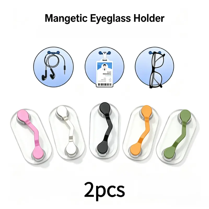 Strong Magnetic Eyeglass Holder Clip - Multi-Purpose Magnetic Brooch for Glasses, ID Badges, Earphones - Wear-On-Clothes Accessory for Office Work, Daily Commute - Ideal for Office Workers